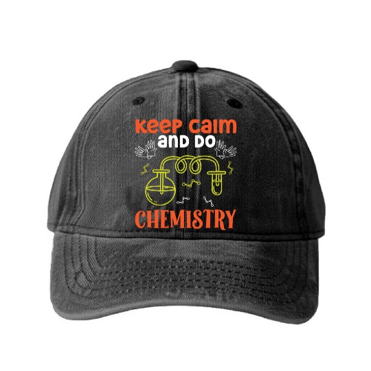 Chemist keep calm do chemistry science chemical Washed Denim Baseball Caps