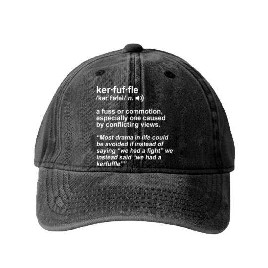 Weird Words Kerfuffle Geek Washed Denim Baseball Caps