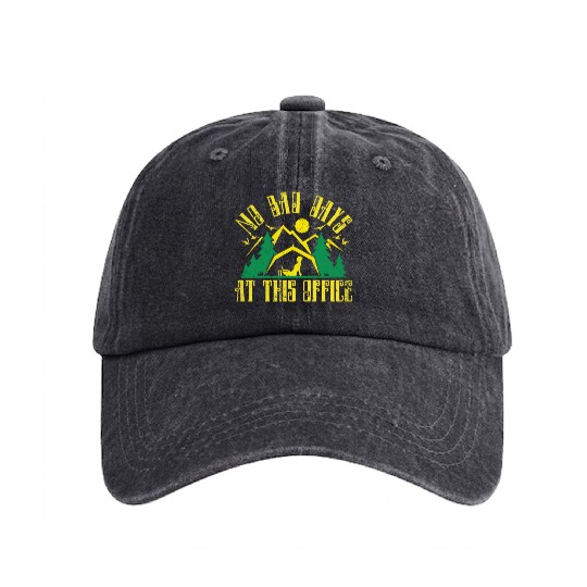 No bad days at this office Washed Denim Baseball Caps