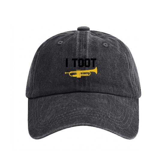 I Toot Funny Jazz Trumpet Player Jazz School Band Washed Denim Baseball Caps