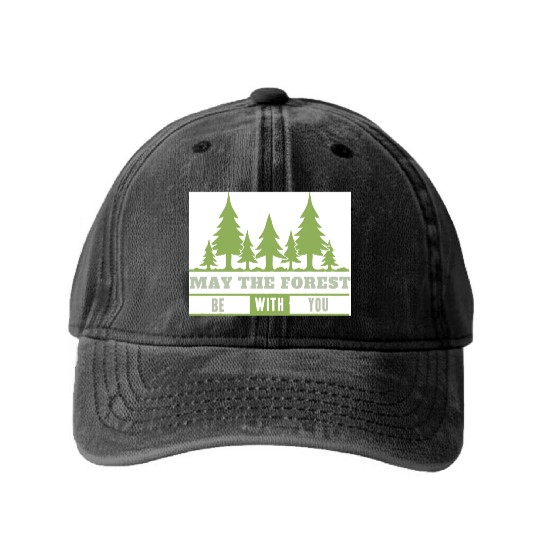 May The Forest Be With You Washed Denim Baseball Caps