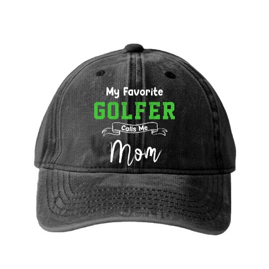 Mothers day golfer mom Washed Denim Baseball Caps