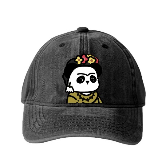 Frida Kahlo D83D DC3CGiant Panda Washed Denim Baseball Caps