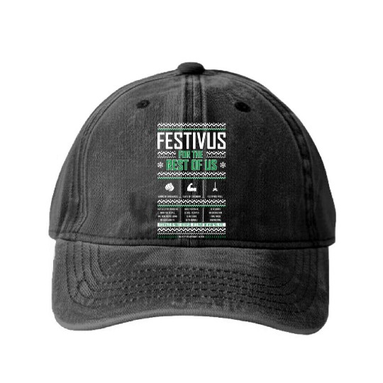 Festivus For The Rest Of Us Washed Denim Baseball Caps