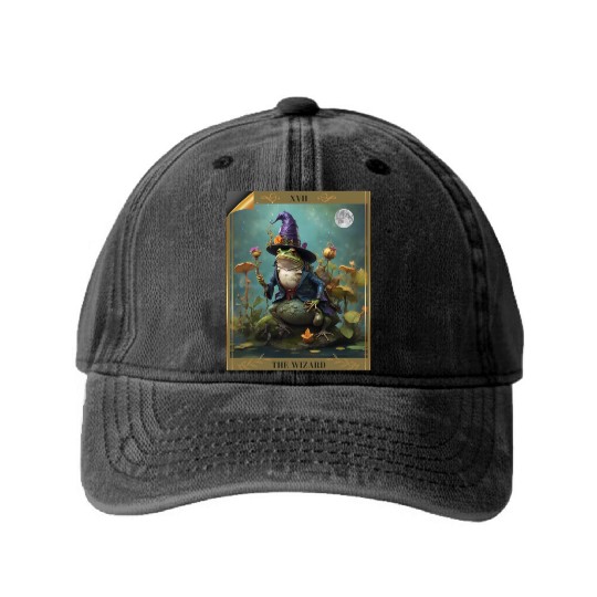 he Wizard Comfort Colors Oversized Washed Denim Baseball Caps, Frog Ta