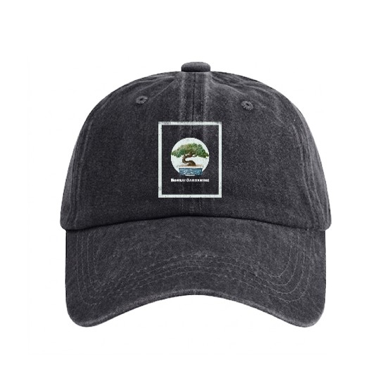 bonsai gardening, gardening, bonsai, bonsai tree , Washed Denim Baseball Caps