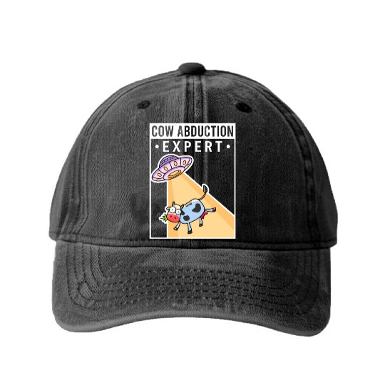 Alien, Aliens, UFO, UAP, Space Unknown Flight Washed Denim Baseball Caps