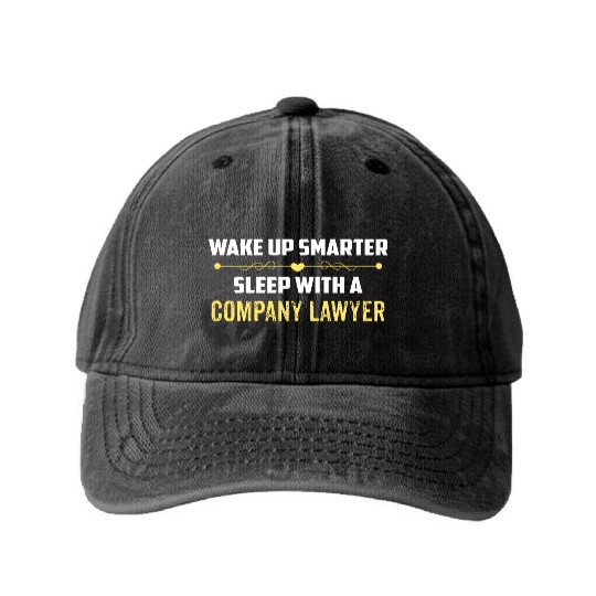 Wake Up Smarter Sleep With A COMPANY LAWYER Washed Denim Baseball Caps