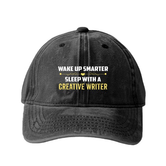 Wake Up Smarter Sleep With A CREATIVE WRITER Washed Denim Baseball Caps