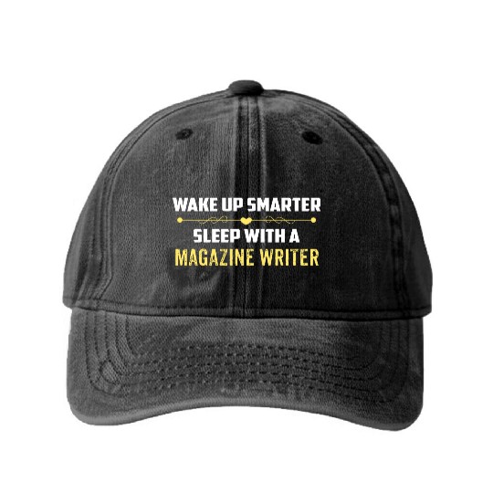 Wake Up Smarter Sleep With A MAGAZINE WRITER Washed Denim Baseball Caps