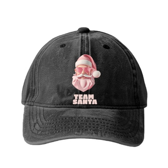 Team Santa Washed Denim Baseball Caps