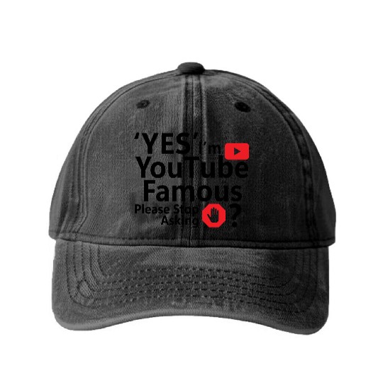 Yes I m YouTube Famous Washed Denim Baseball Caps