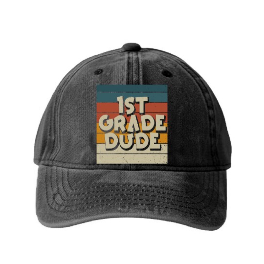 Kindergarten Teacher Funny Student 1st Graduation Washed Denim Baseball Caps