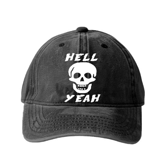 Stone Cold skull hell yeah Washed Denim Baseball Caps
