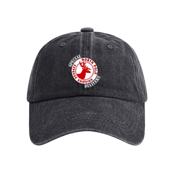 NORTH POLE SPECIAL DELIVERY Washed Denim Baseball Caps