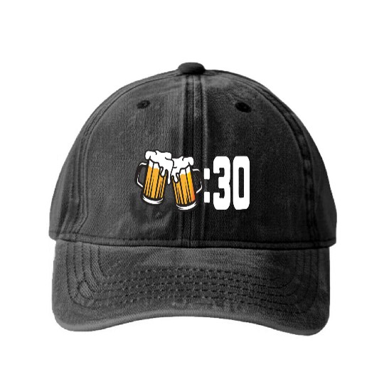 Beer Thirty, St Patricks Men's Washed Denim Baseball Caps, Shamrock Shi