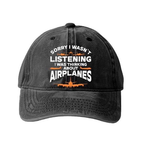 Pilot Quote Flight Lover Aircraft Aviation Washed Denim Baseball Caps
