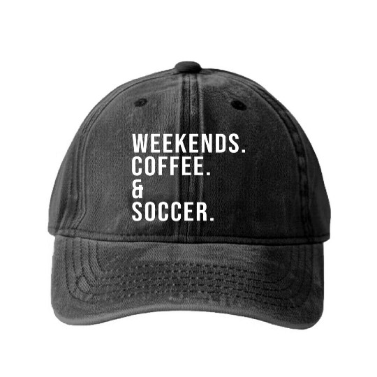 Weekends Coffee Soccer Mother'S Day Soccer Mom Washed Denim Baseball Caps