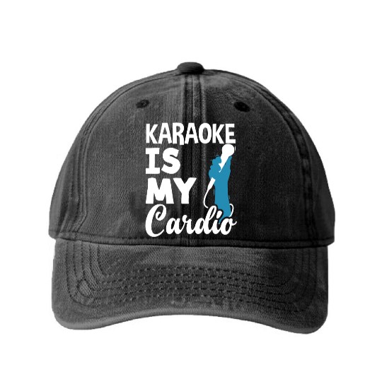 Funny Karaoke Singer Singing Musician Karaoke Gift Washed Denim Baseball Caps