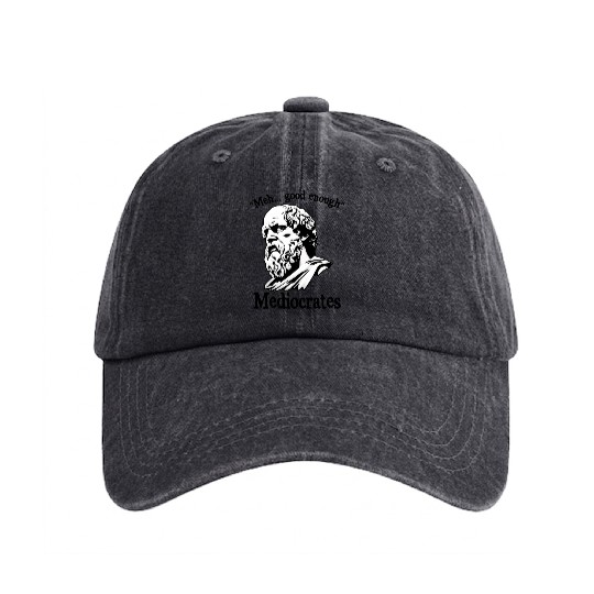 Funny meh good enough mediocrates demotivational Washed Denim Baseball Caps