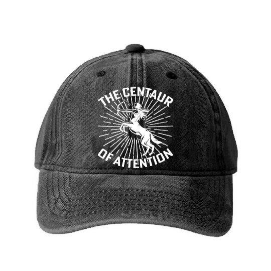 Centaur of Attention History Teacher Washed Denim Baseball Caps