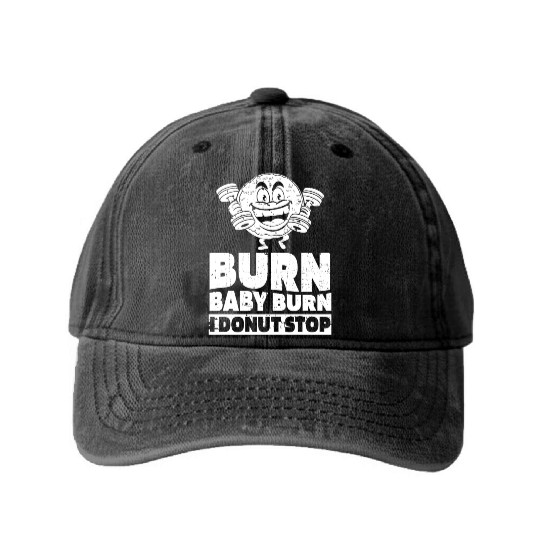 Fitness Donut Funny Donut Gym Washed Denim Baseball Caps