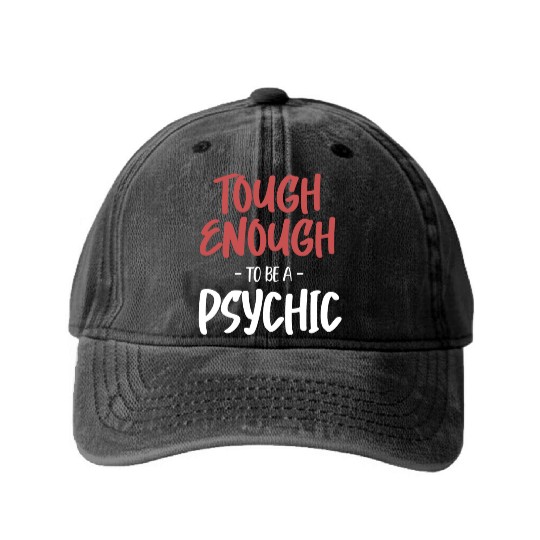 Tough Enough To Be A Psychic Celestial Card Washed Denim Baseball Caps