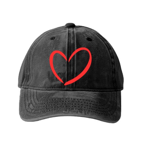 Womens Valentines Day Washed Denim Baseball Caps Love