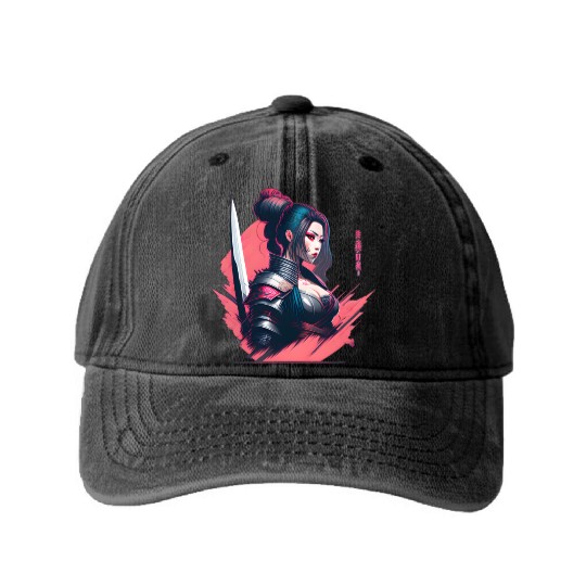 Cyberpunk Samurai Cyberpunk Washed Denim Baseball Caps