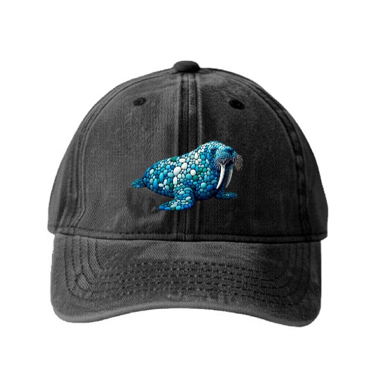 Serene Seas Walrus Washed Denim Baseball Caps