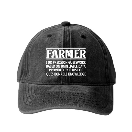 Farmer Definition Washed Denim Baseball Caps