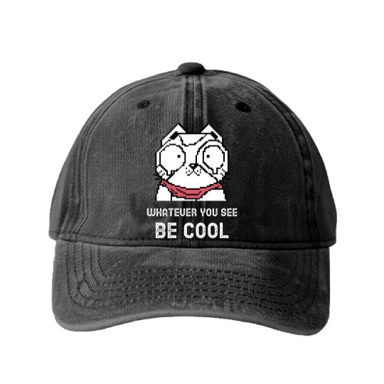 Cool Whatever You See Bee Cool Surprised Terrified Washed Denim Baseball Caps