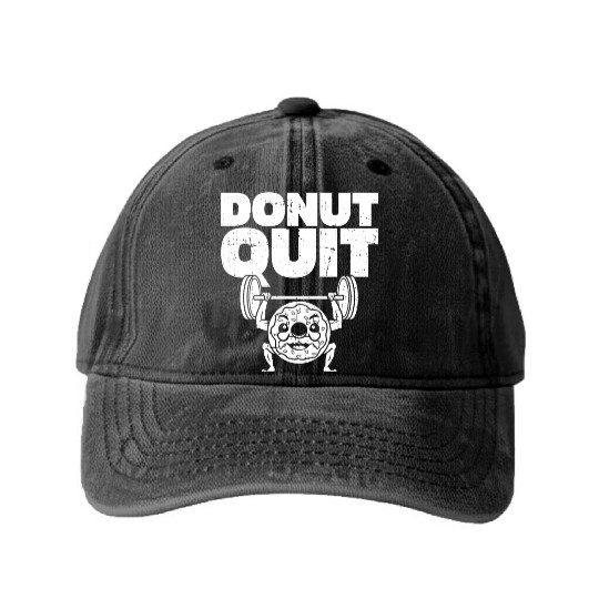Fitness Donut Funny Donut Gym Washed Denim Baseball Caps