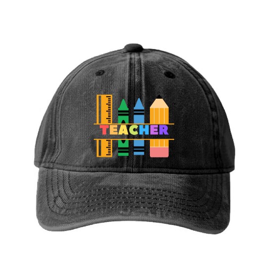 Teacher Washed Denim Baseball Caps