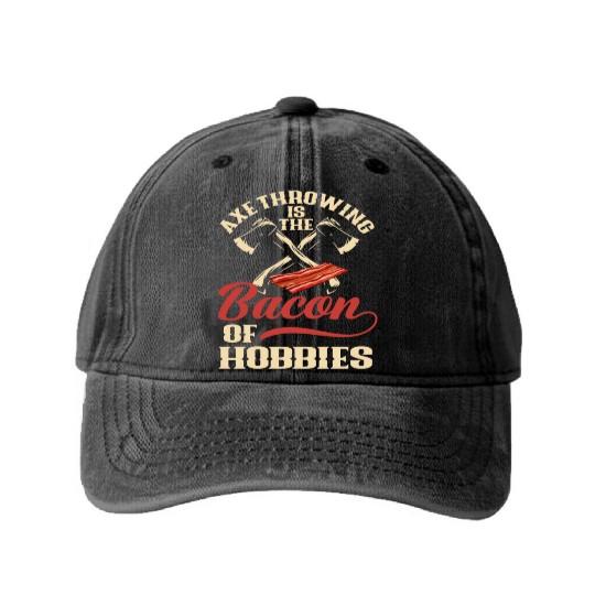 Axe Throwing Axe Throwing Bacon Sport Washed Denim Baseball Caps