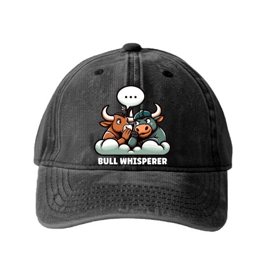 Rodeo Bull Riding Livestock Show Farmer Cattle Washed Denim Baseball Caps