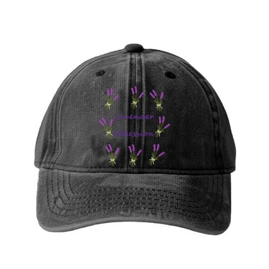 Aromatherapy Lavender Obsession Washed Denim Baseball Caps