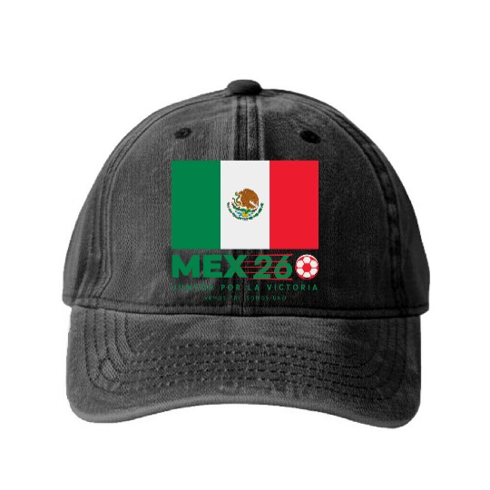 Mexico World Cup 2026 Washed Denim Baseball Caps Soccer