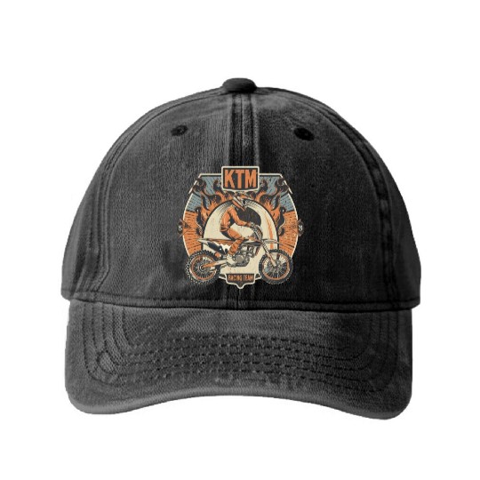 ktm racing team Washed Denim Baseball Caps