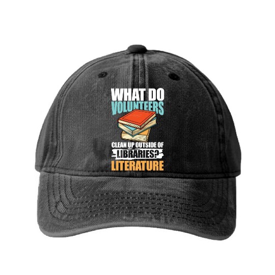 What Do VolunMotivers Libraries Literature Washed Denim Baseball Caps