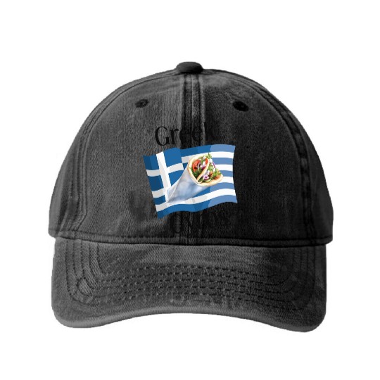 Greek Gyros Washed Denim Baseball Caps