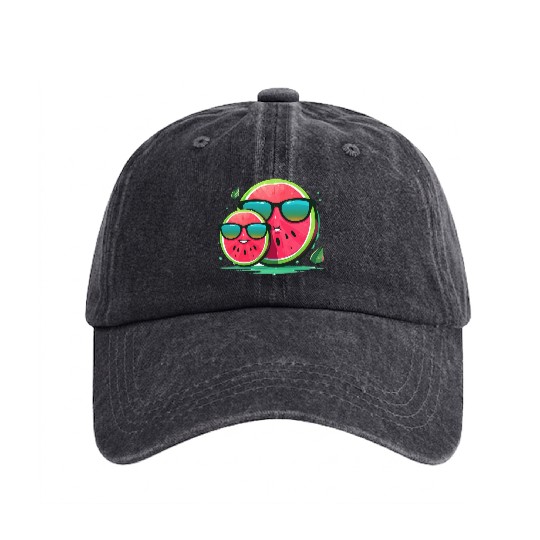 Dad watermelon Washed Denim Baseball Caps