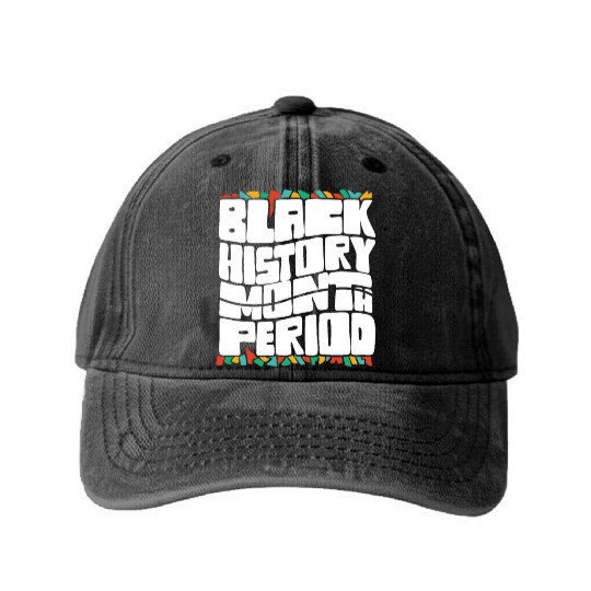Black History Month Period African American Pride Washed Denim Baseball Caps