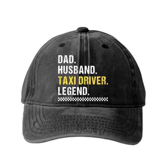 Dad Taxi Driver Washed Denim Baseball Caps