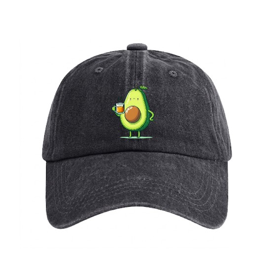 Tea Time Avocado Washed Denim Baseball Caps