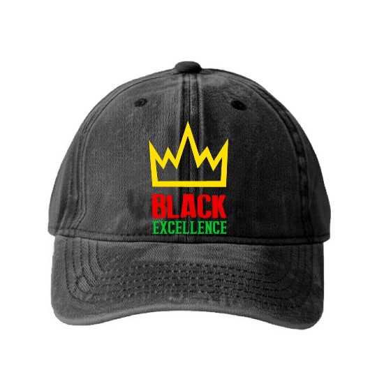 Black Excellence Washed Denim Baseball Caps