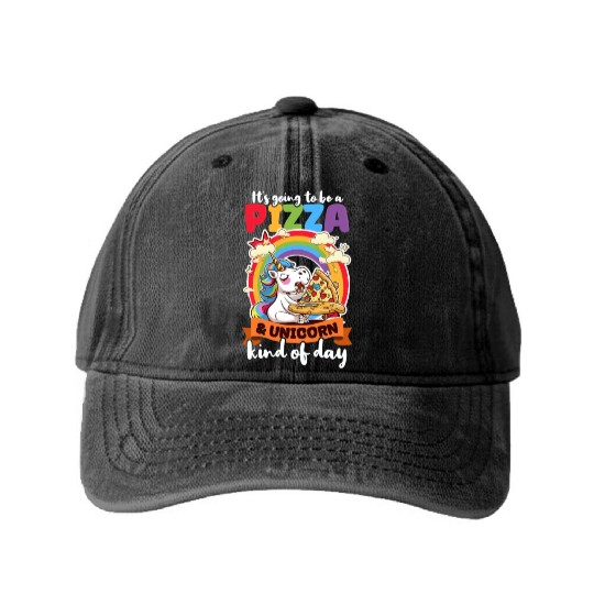 Unicorn Pizza Unicorn Kind Of Day Washed Denim Baseball Caps