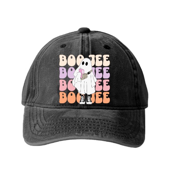 Boojee Halloween Ghost Washed Denim Baseball Caps