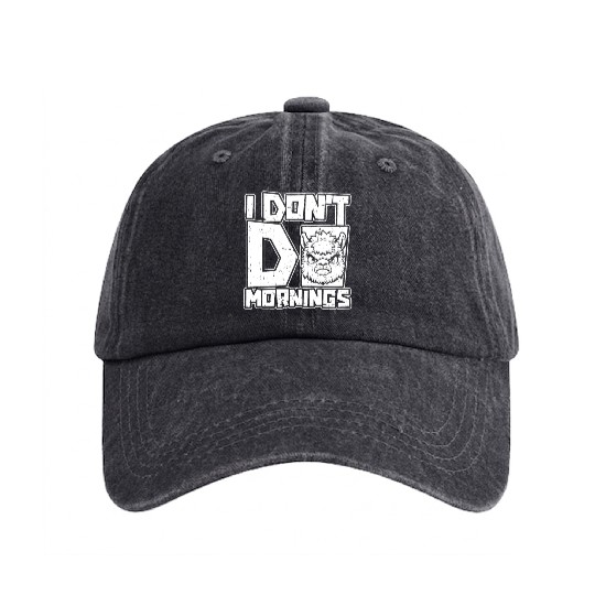 Alpaca Alpaka Funny I Dont Do Mornings Washed Denim Baseball Caps