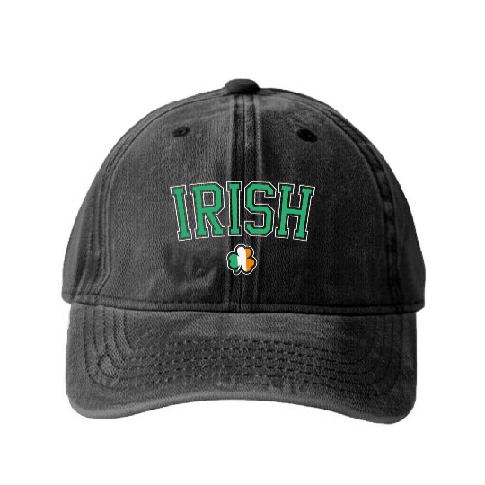 St. Patrick's Day Irish College Shamrock Washed Denim Baseball Caps